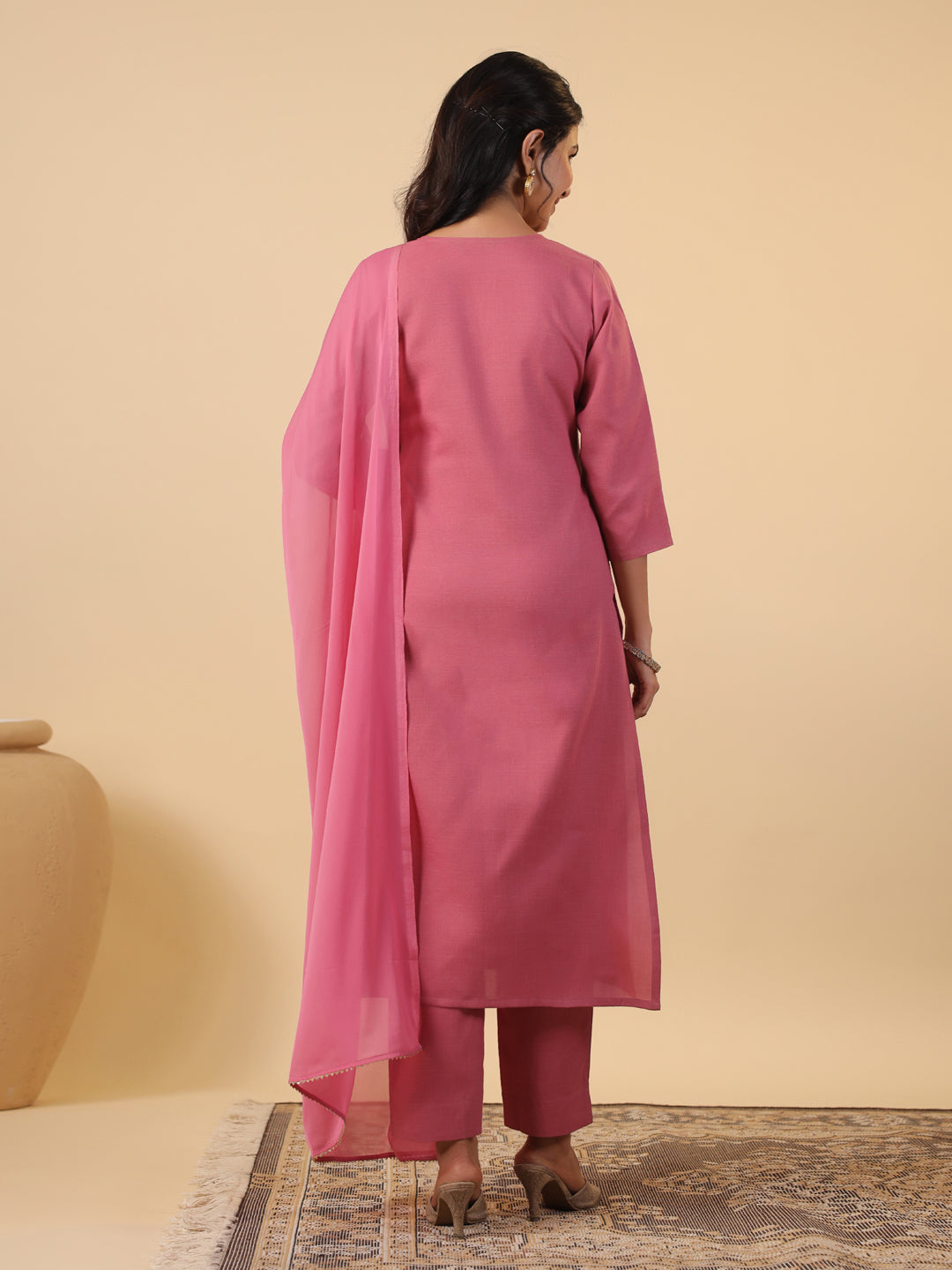 Pink-&-Mauve-Magics-Slub-Straight-3-Piece-Kurta-Set