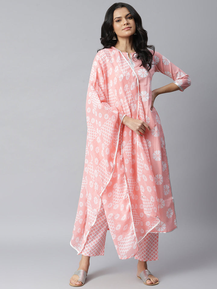 Purple-Rayon-Bandhej-Printed-3-Piece-Kurta-Set