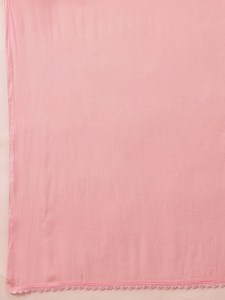 Pink-Chiffon-Embroidered-Lucknowi-Dupatta-With-Crochet-Lace