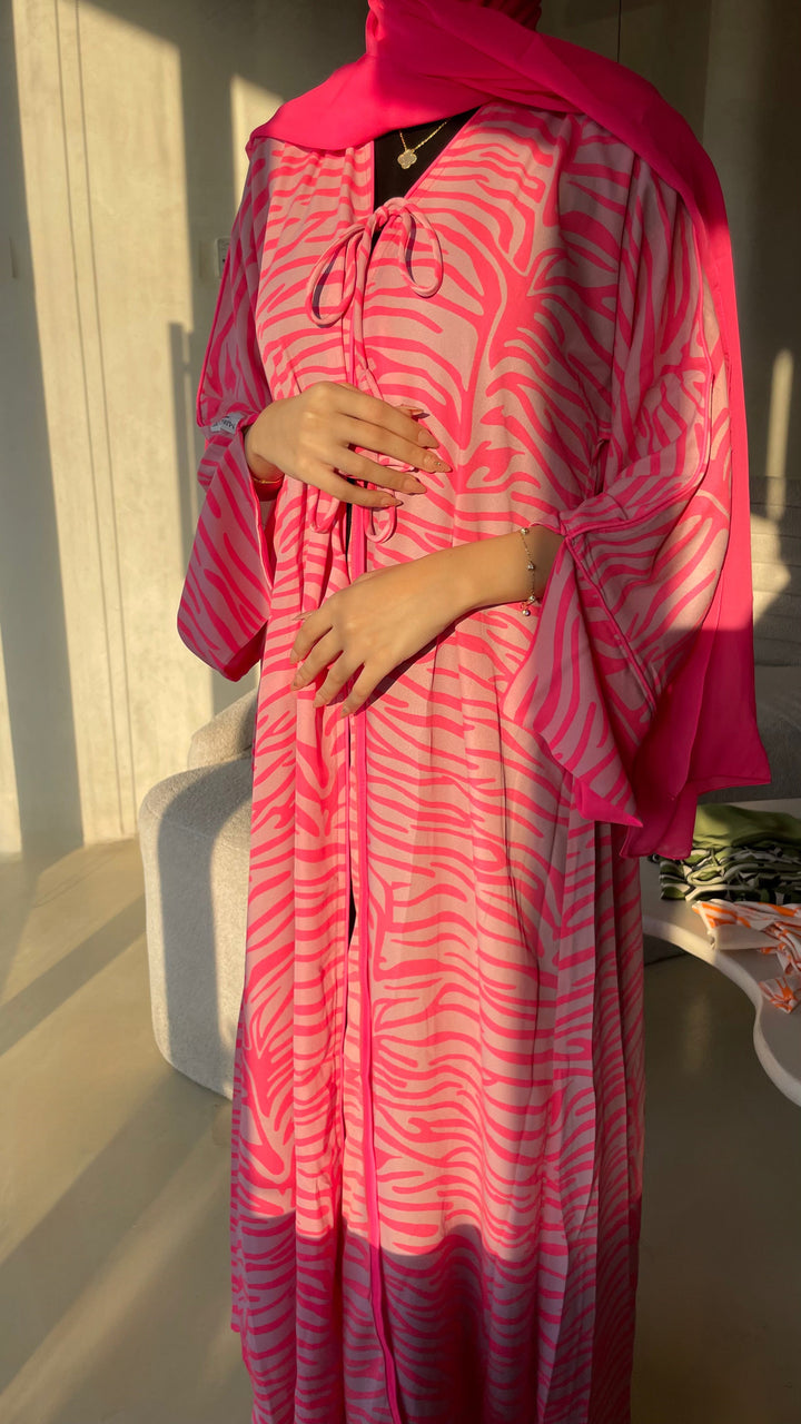Pink-Georgette-Candy-Kimono-&-Sheila-Set