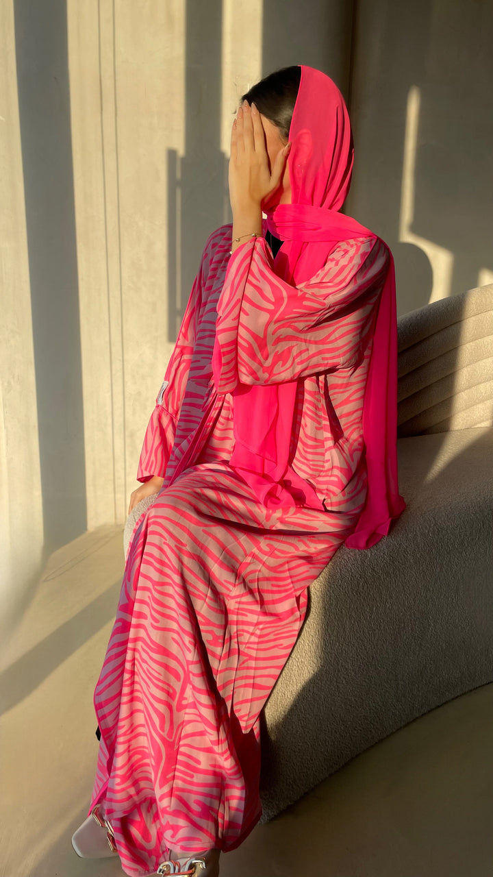 Pink-Georgette-Candy-Kimono-&-Sheila-Set