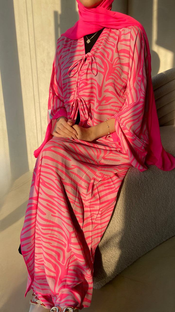 Pink-Georgette-Candy-Kimono-&-Sheila-Set