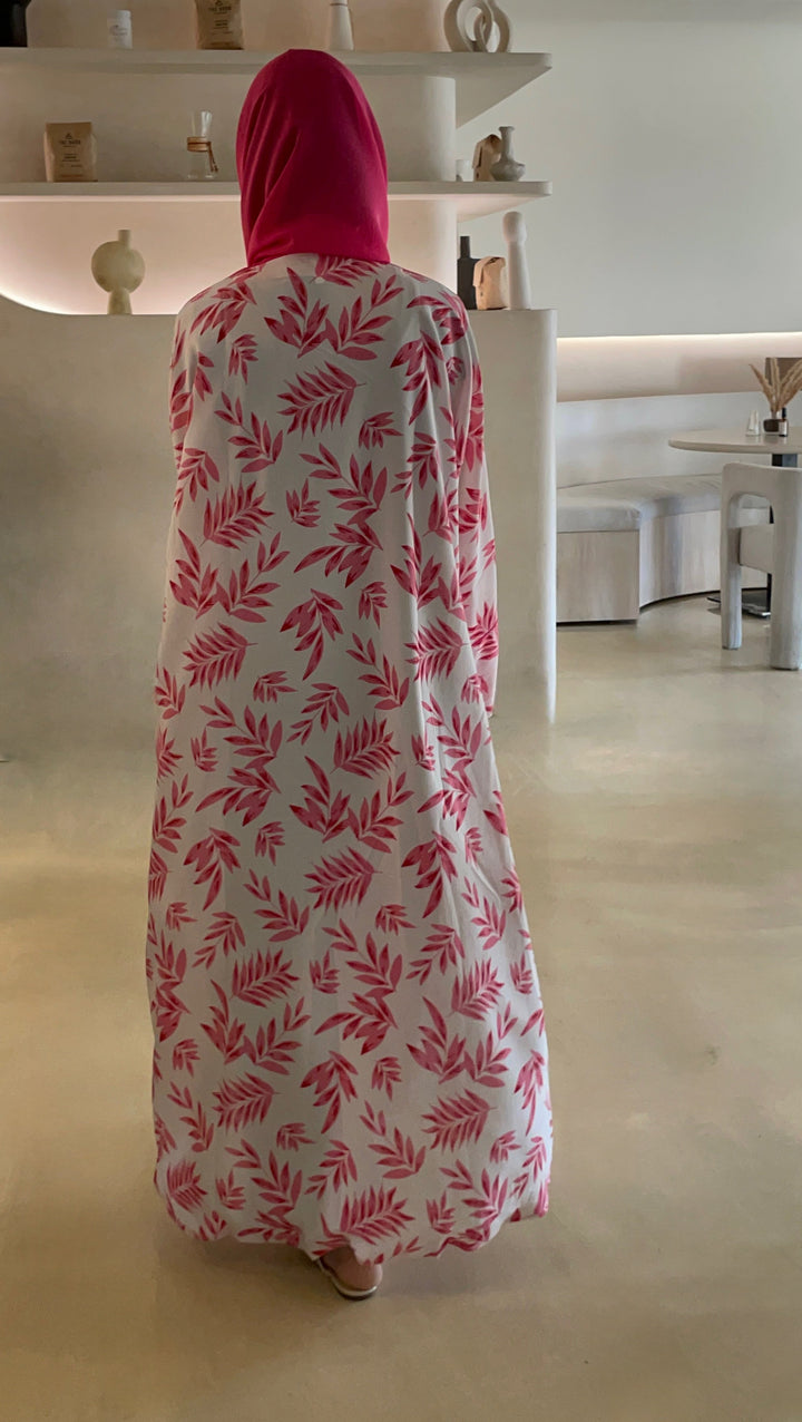 Pink-Georgette-Petal-Kimono-&-Sheila-Set