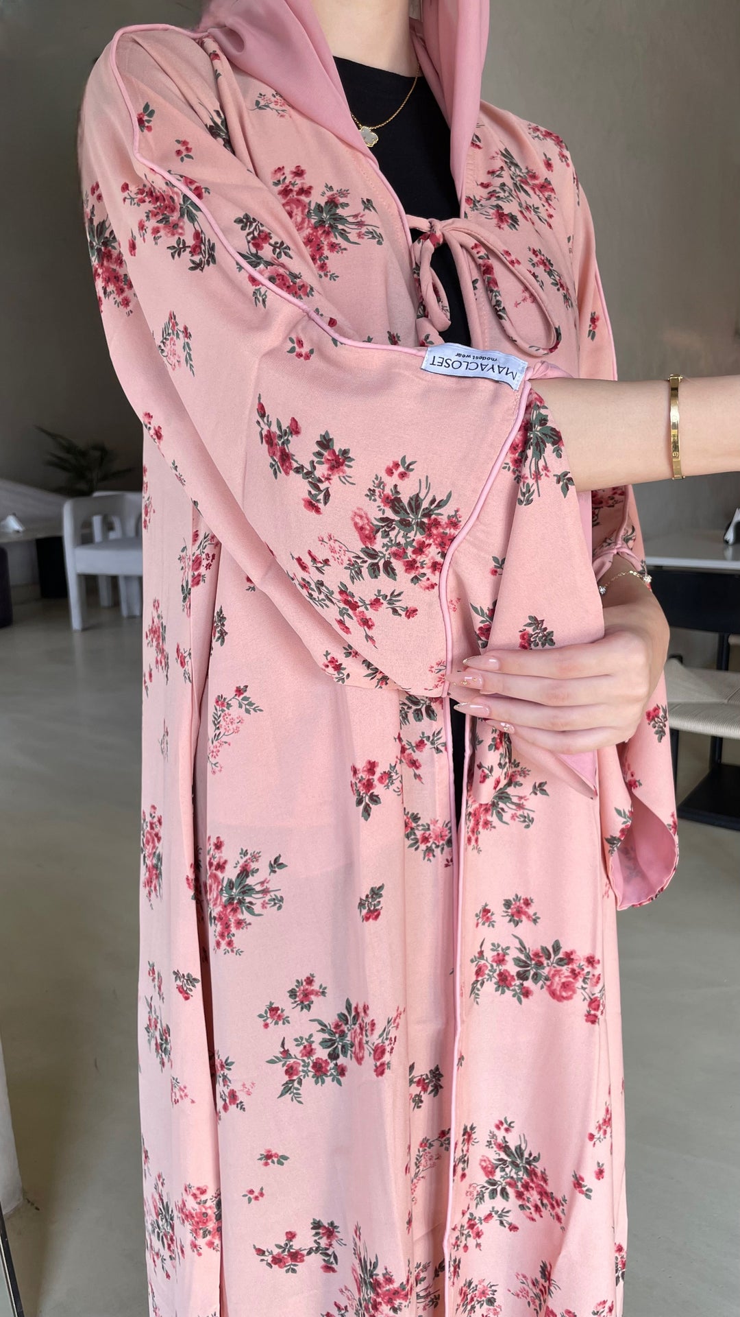 Pink-Georgette-Rosetta-Kimono-&-Sheila-Set
