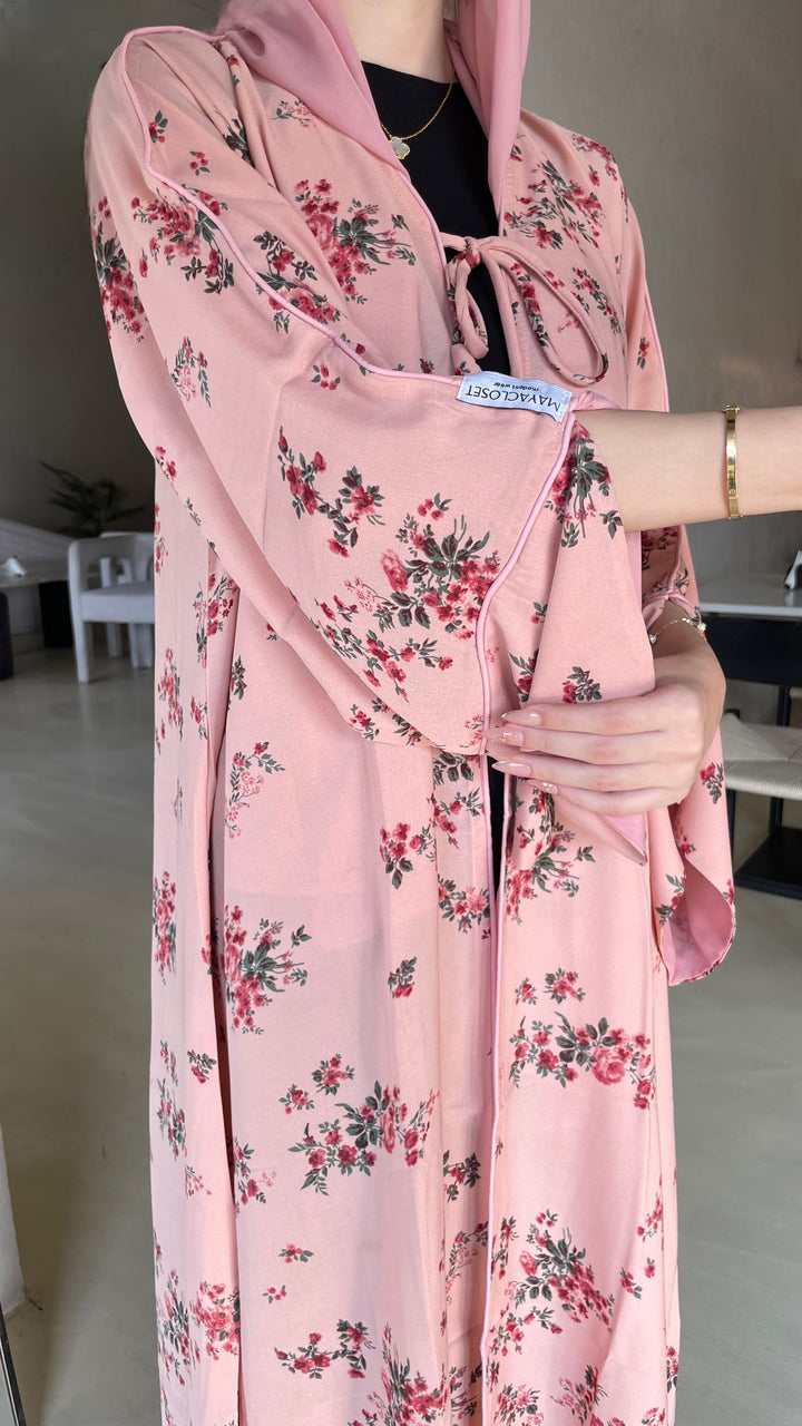 Pink-Georgette-Rosetta-Kimono-&-Sheila-Set