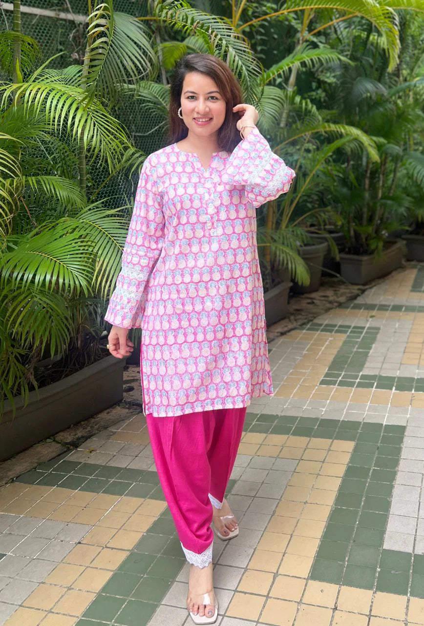 Pink-Pure-Cotton-Pineapple-Treat-2-Piece-Salwar-Set