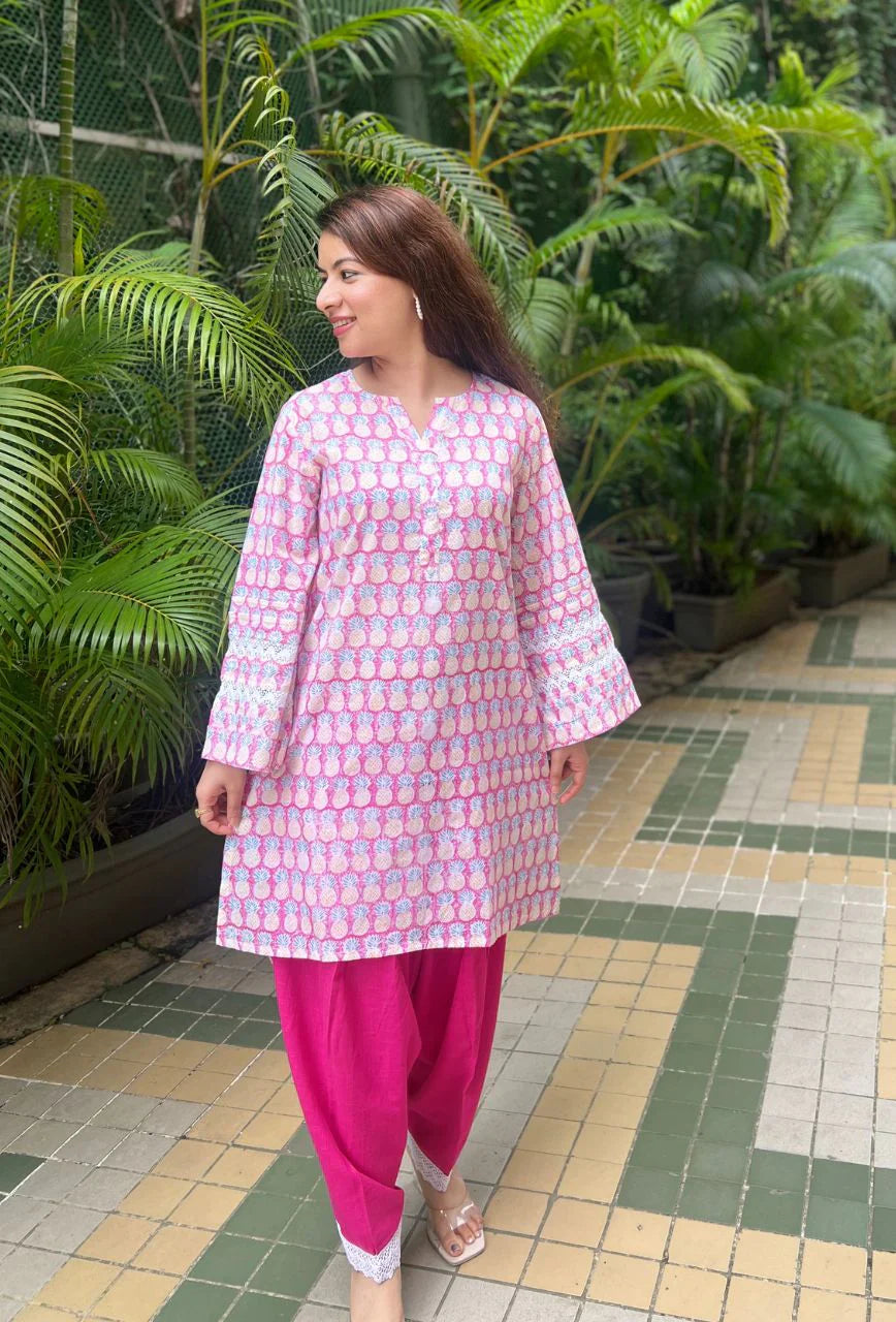 Pink-Pure-Cotton-Pineapple-Treat-2-Piece-Salwar-Set