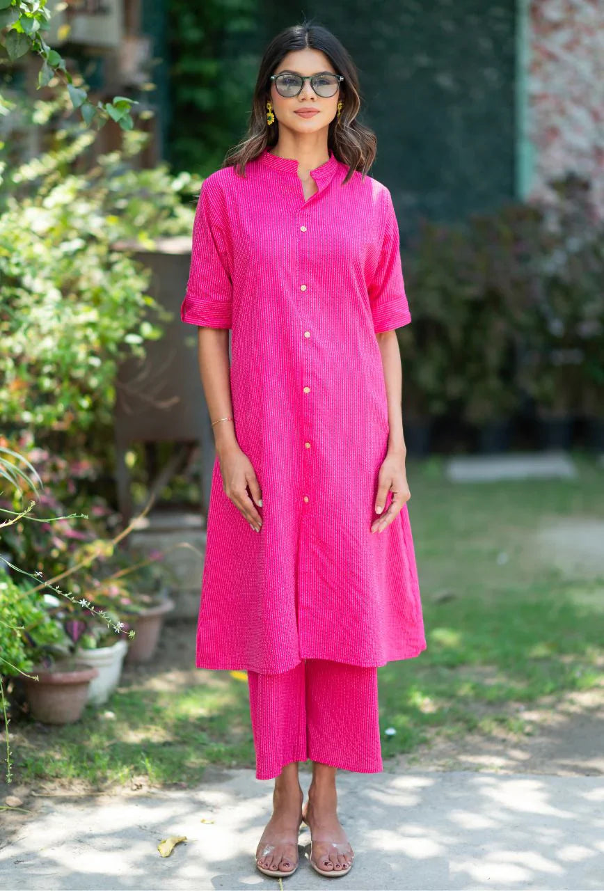 Pink-Pure-Cotton-Poppy-Kantha-2-Piece-Kurta-Set