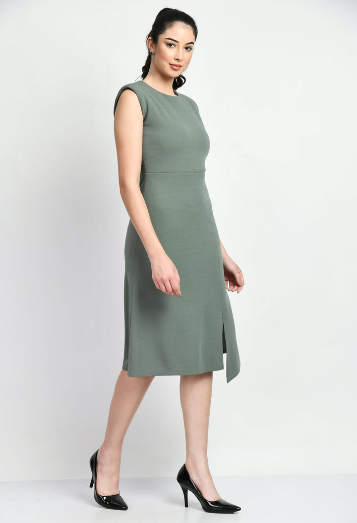 Pista-Green-Cotton-Blend-Finesse-Asymmetrical-A-Line-Dress