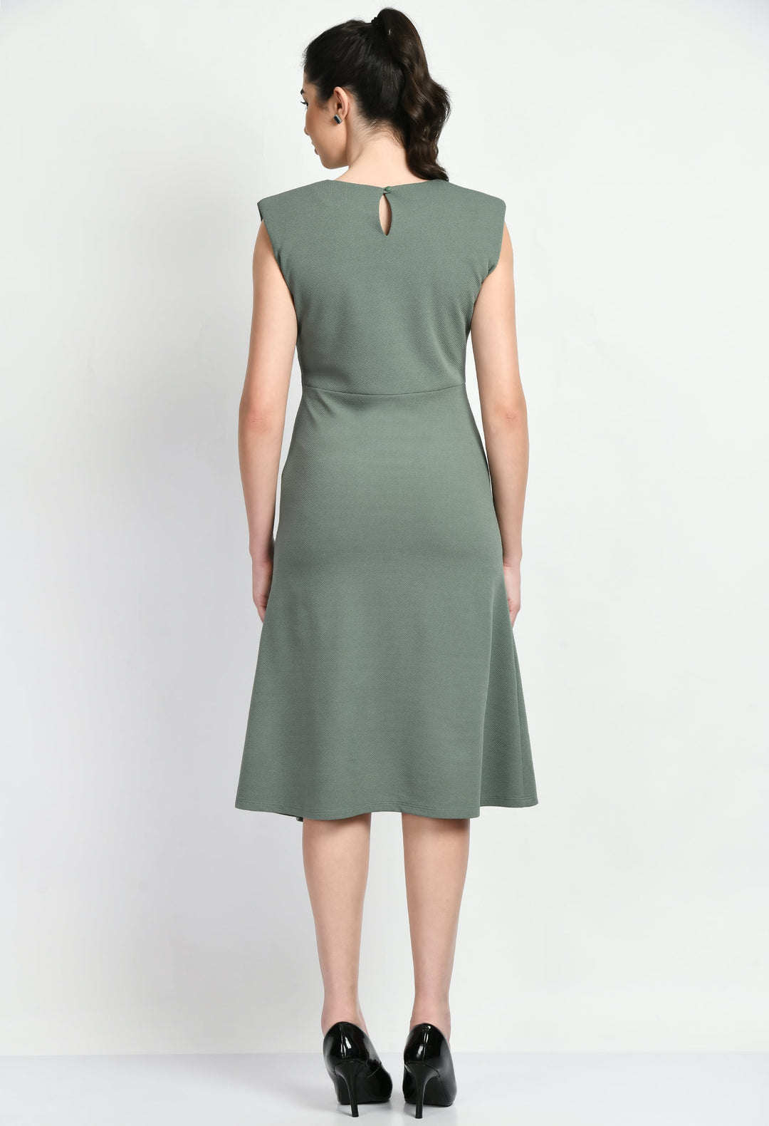 Pista-Green-Cotton-Blend-Finesse-Asymmetrical-A-Line-Dress