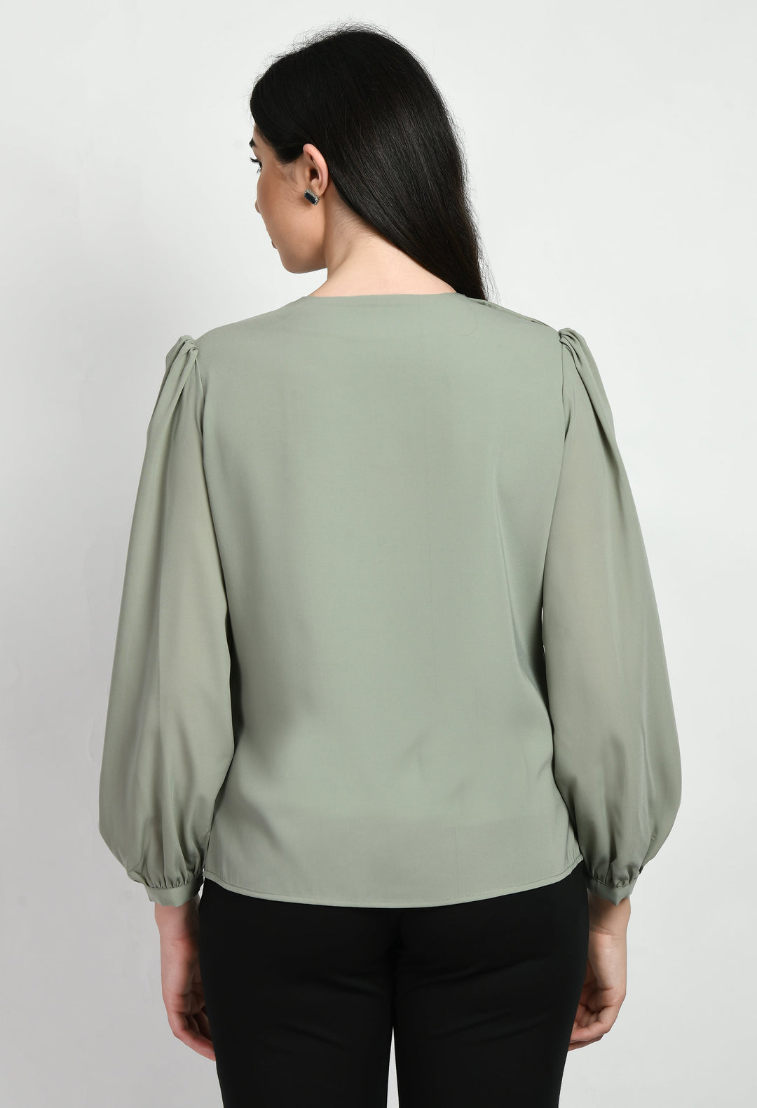 Pista-Green-Cotton-Blend-Genius-Pleat-Detail-Top