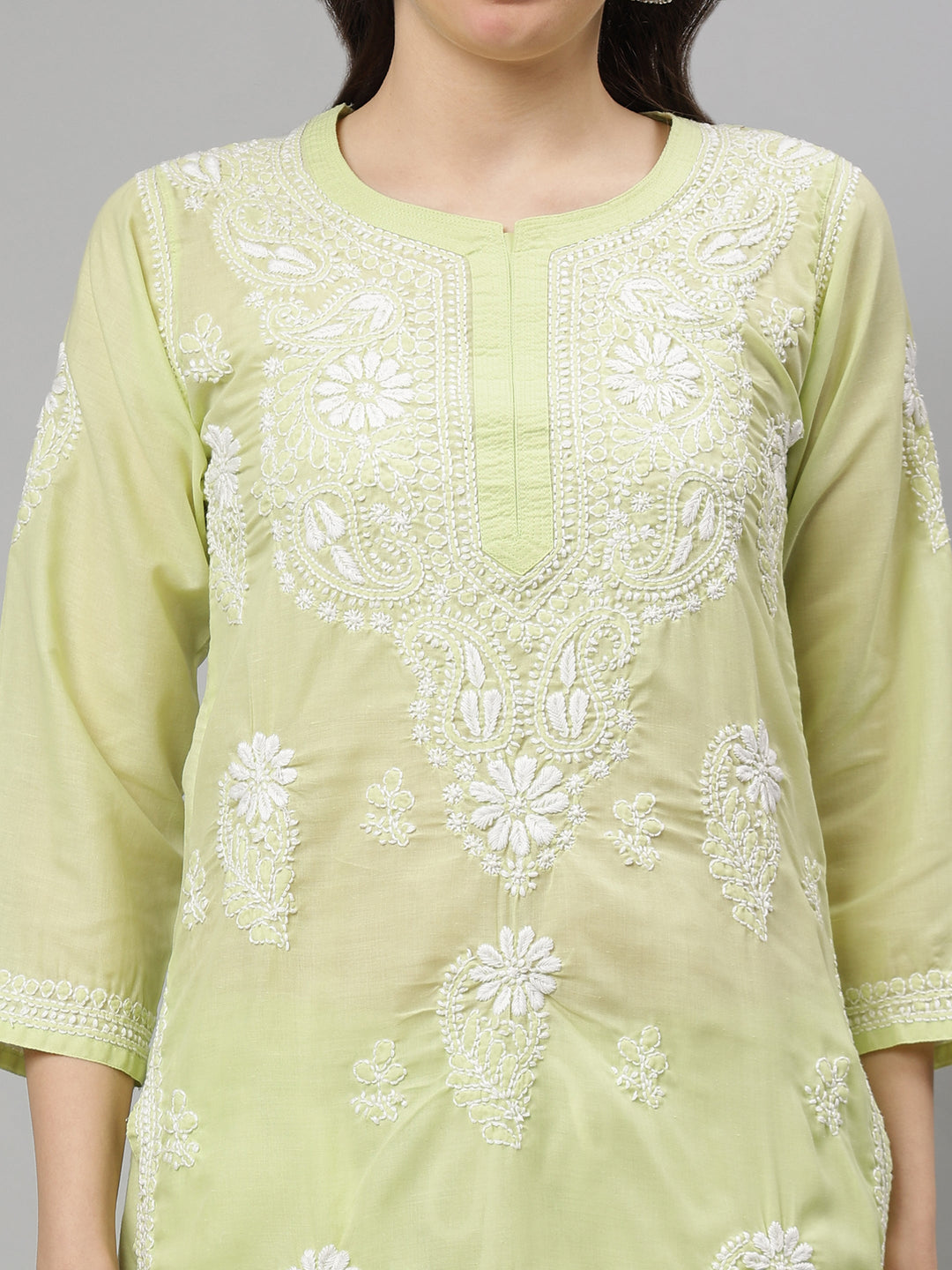 Pista-Green-Terivoil-Cotton-Lucknowi-Chikankari-Kurta-set