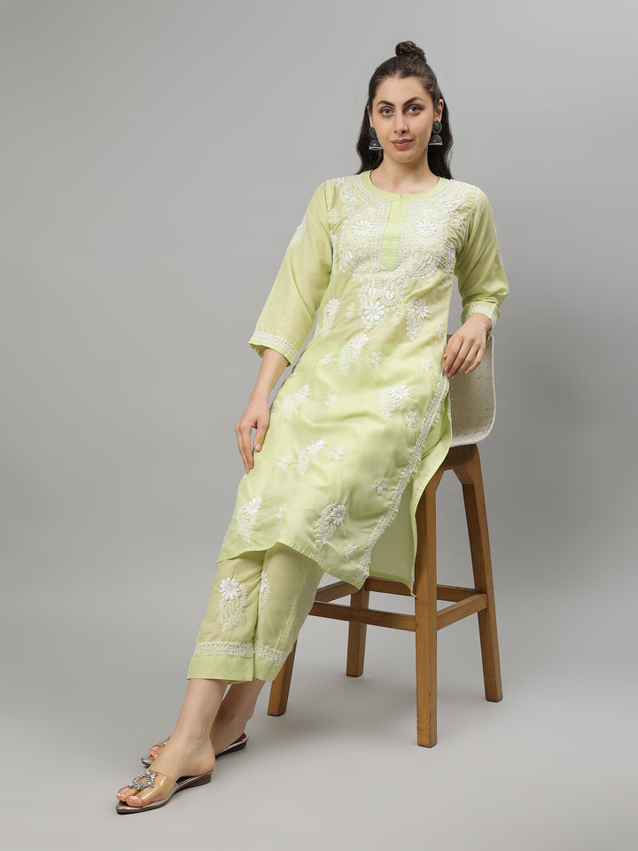 Pista-Green-Terivoil-Cotton-Lucknowi-Chikankari-Kurta-set