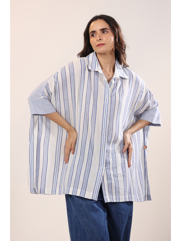 Posy Lurex Stripes Kaftani Tunic Shirt