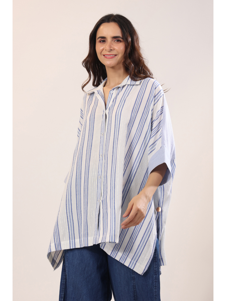 Posy Lurex Stripes Kaftani Tunic Shirt