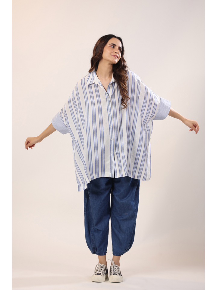 Posy Lurex Stripes Kaftani Tunic Shirt