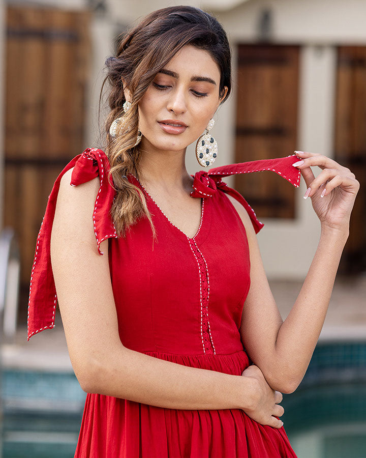 Ruby-Red-Mulmul-Maxi-Dress