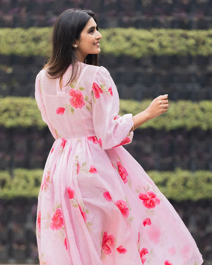 Pink-Kota-Doria-Peony-Midi-Dress