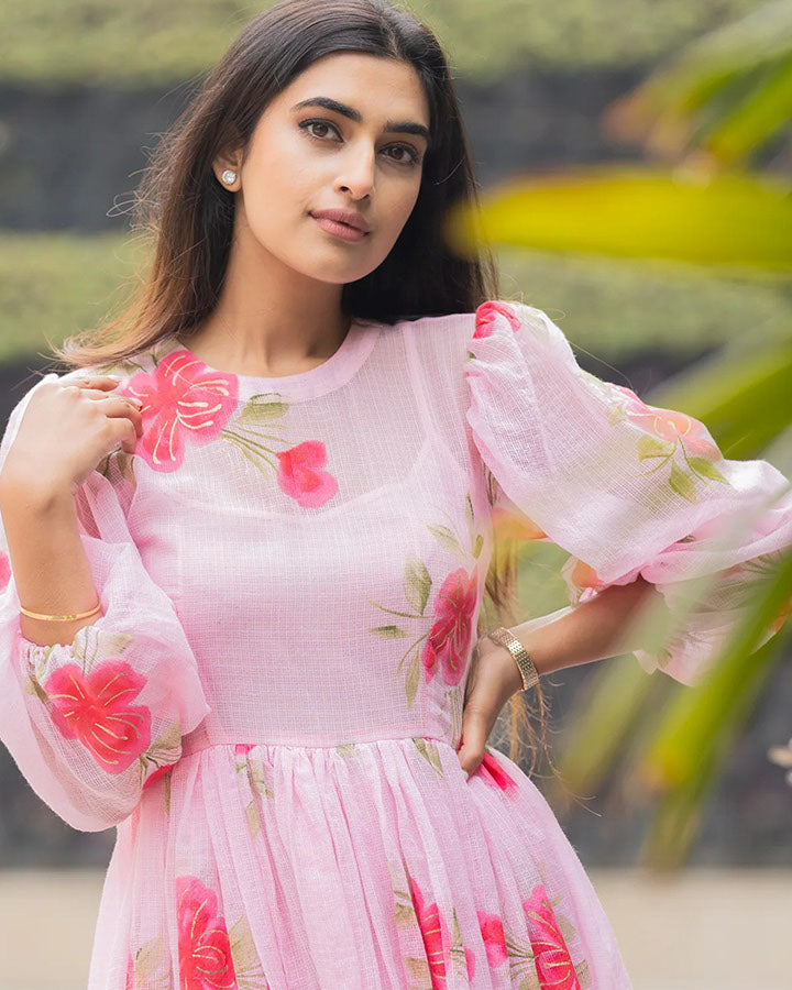 Pink-Kota-Doria-Peony-Midi-Dress