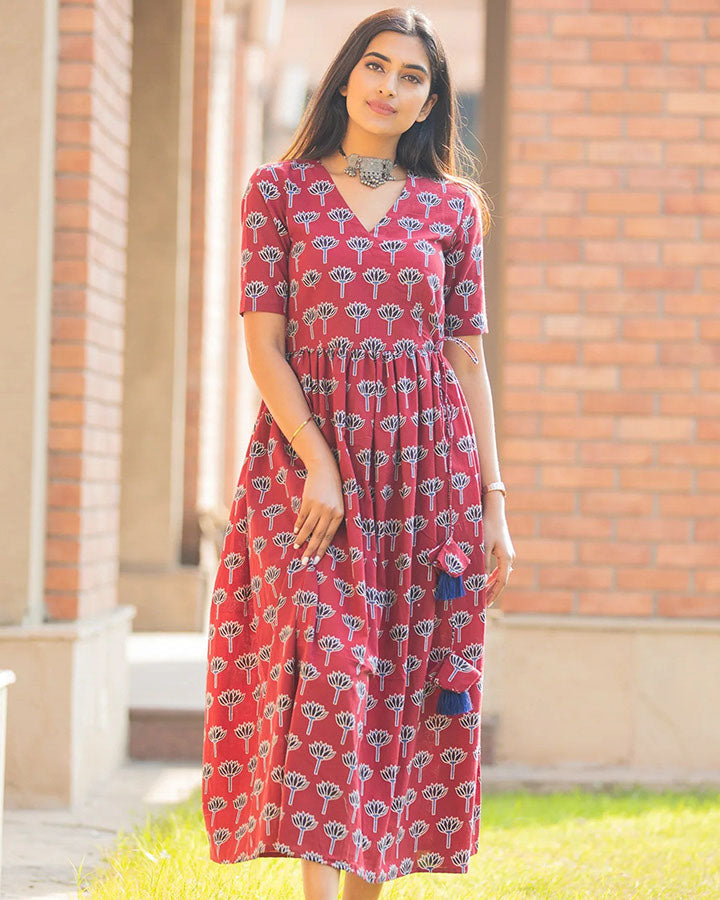 Red-Cotton-Lotus-Maxi-Dress