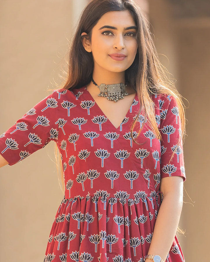 Red-Cotton-Lotus-Maxi-Dress