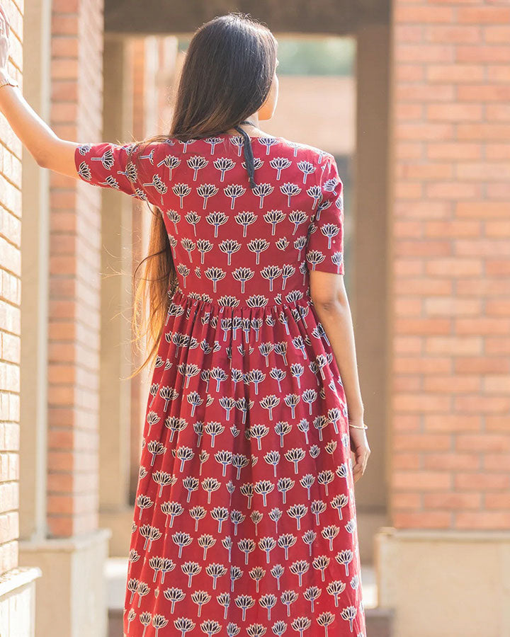 Red-Cotton-Lotus-Maxi-Dress