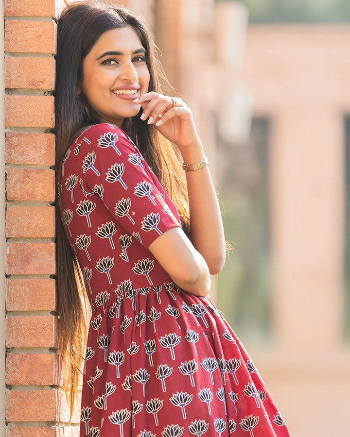 Red-Cotton-Lotus-Maxi-Dress