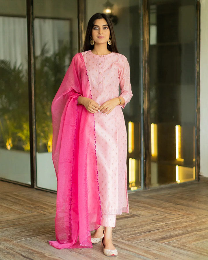 Pink-Chanderi-Printed-3-Piece-Kurta-Set