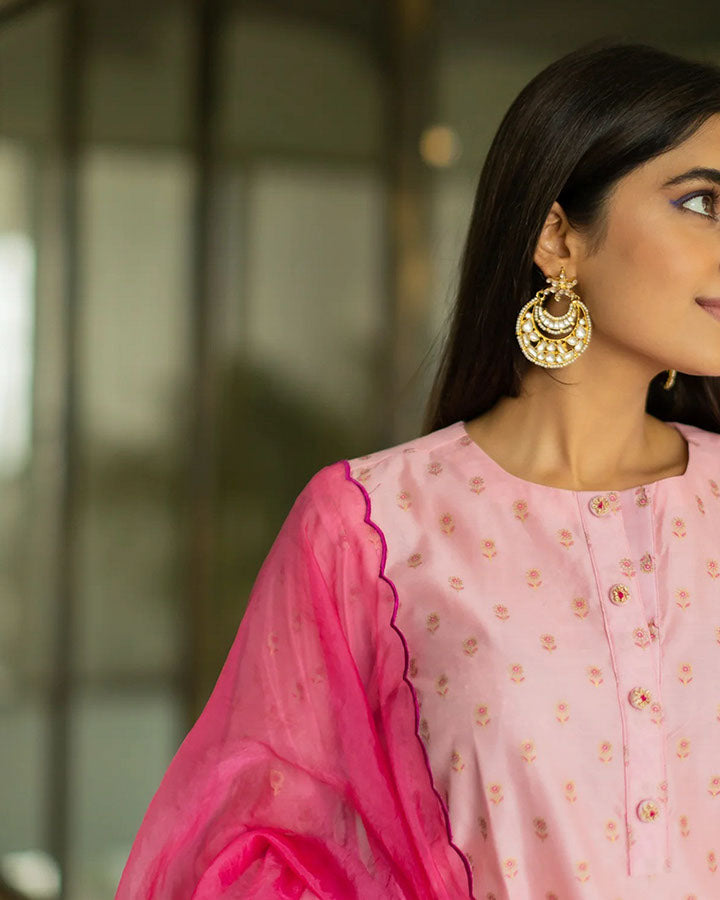 Pink-Chanderi-Printed-3-Piece-Kurta-Set