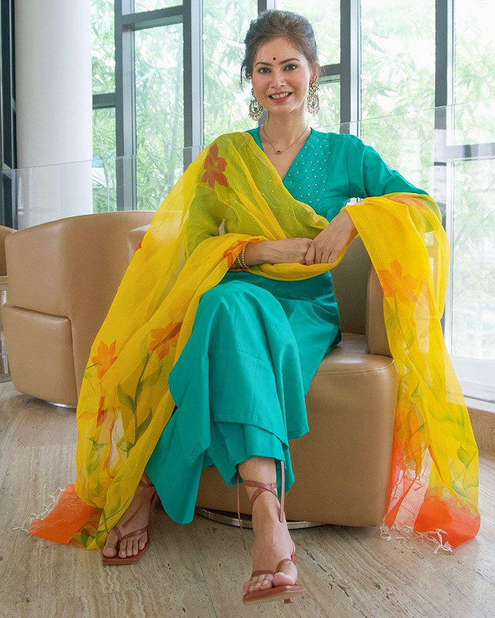 Rama-Green-Cotton-Sequin-3-Piece-Kurta-Set