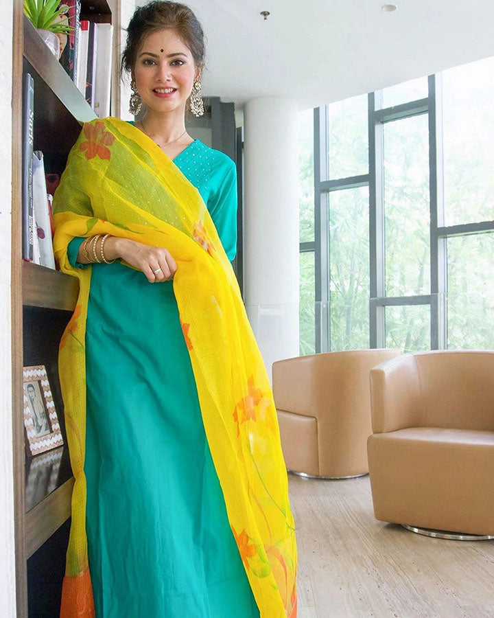 Rama-Green-Cotton-Sequin-3-Piece-Kurta-Set