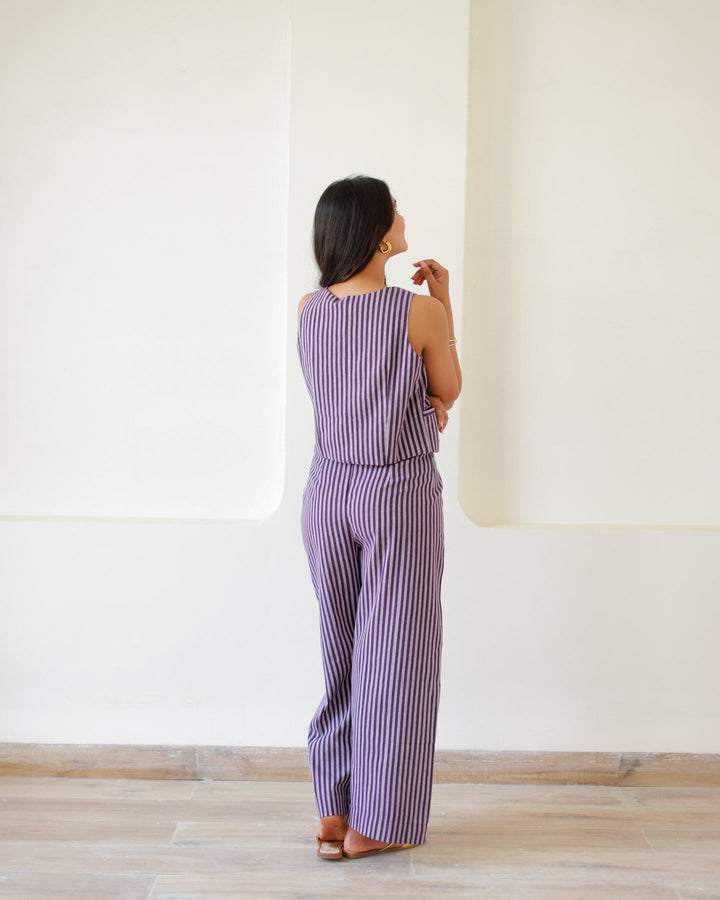 Purple-Cotton-Striped-Co-Ord-Set