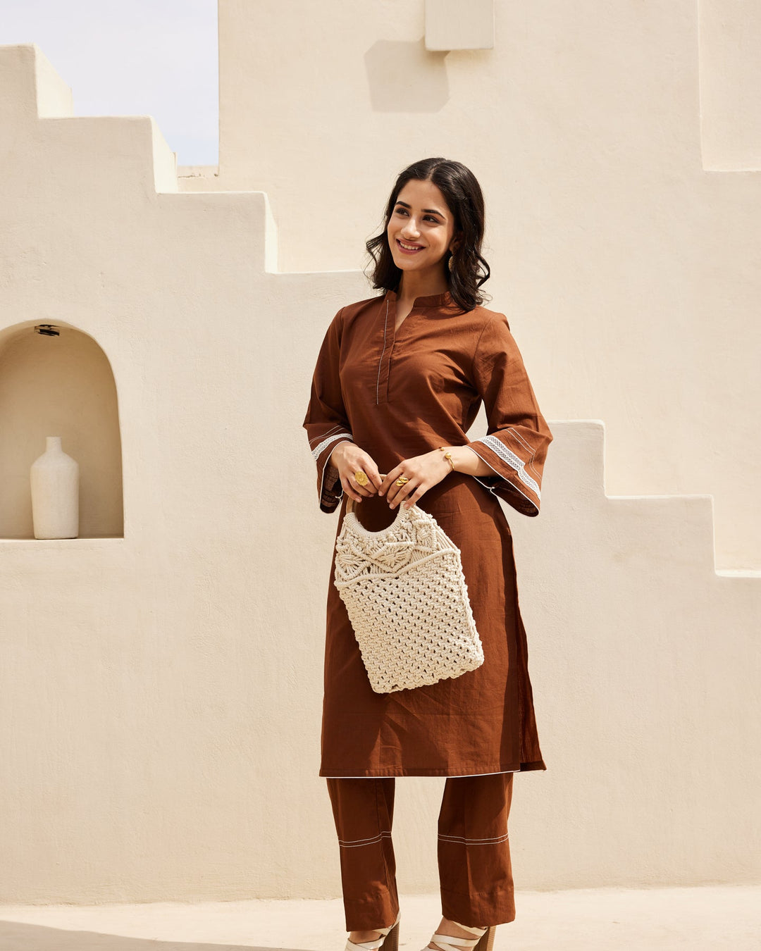 Brown-Cotton-Straight-2-Piece-Kurta-Set