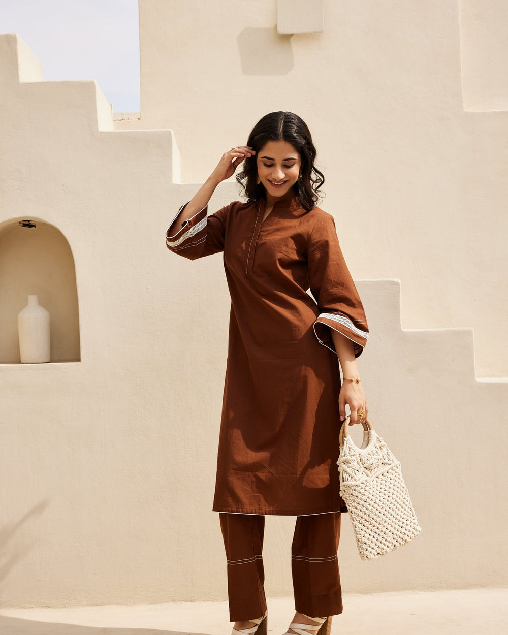 Brown-Cotton-Straight-2-Piece-Kurta-Set