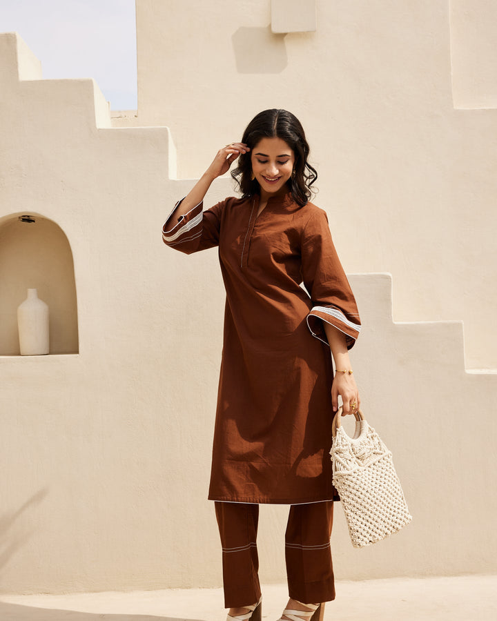 Brown-Cotton-Straight-2-Piece-Kurta-Set