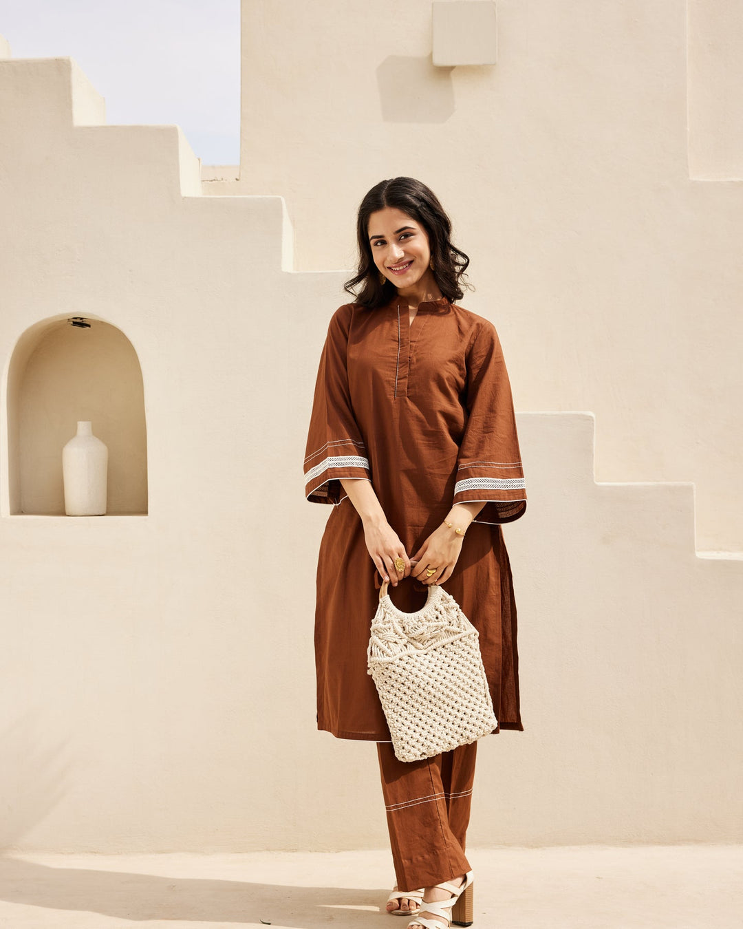 Brown-Cotton-Straight-2-Piece-Kurta-Set