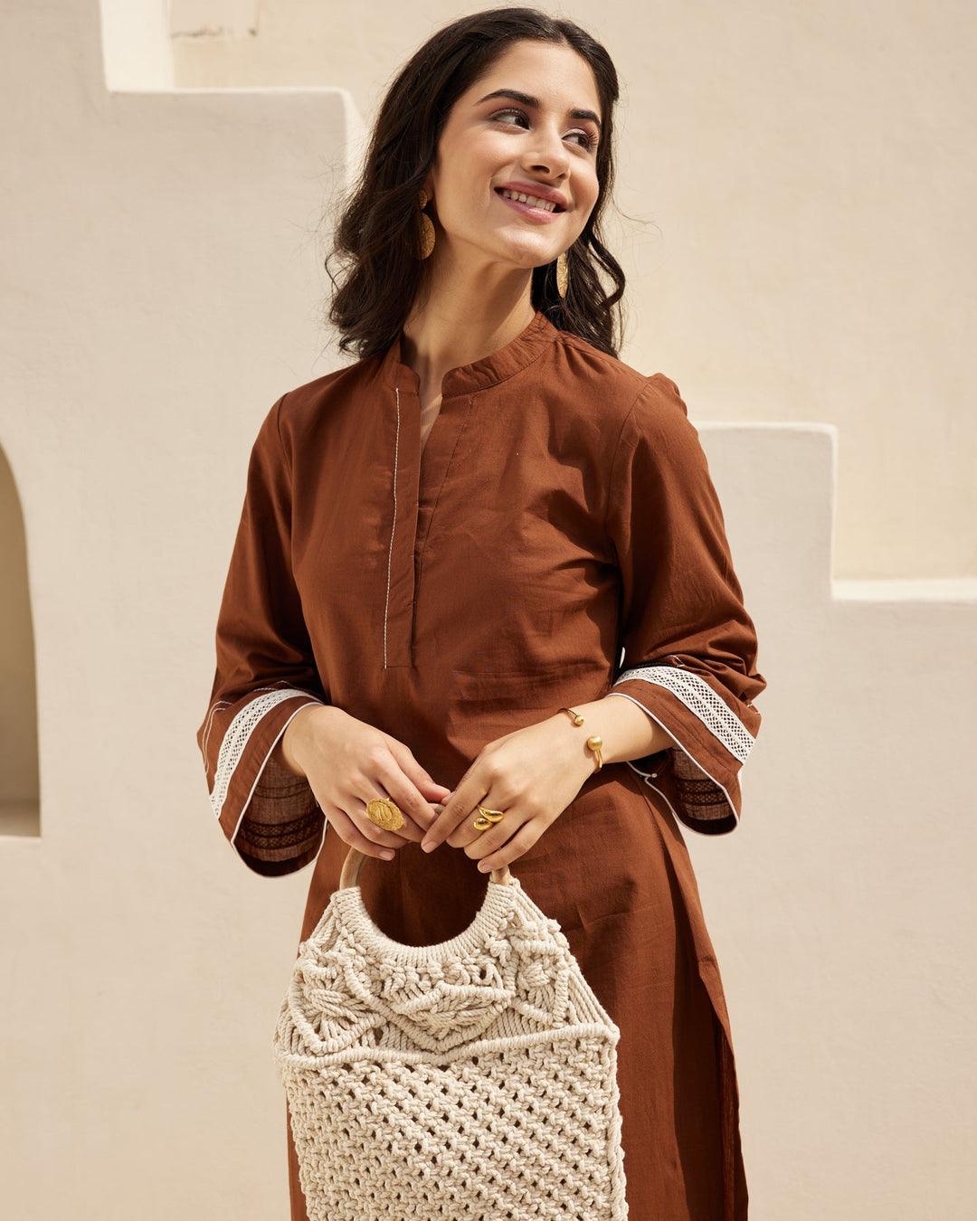 Brown-Cotton-Straight-2-Piece-Kurta-Set