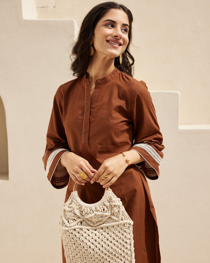 Brown-Cotton-Straight-2-Piece-Kurta-Set