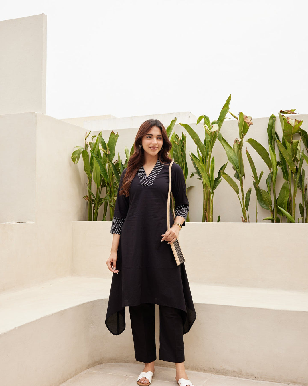 Black-Cotton-Essential-3-Piece-Kurta-Set