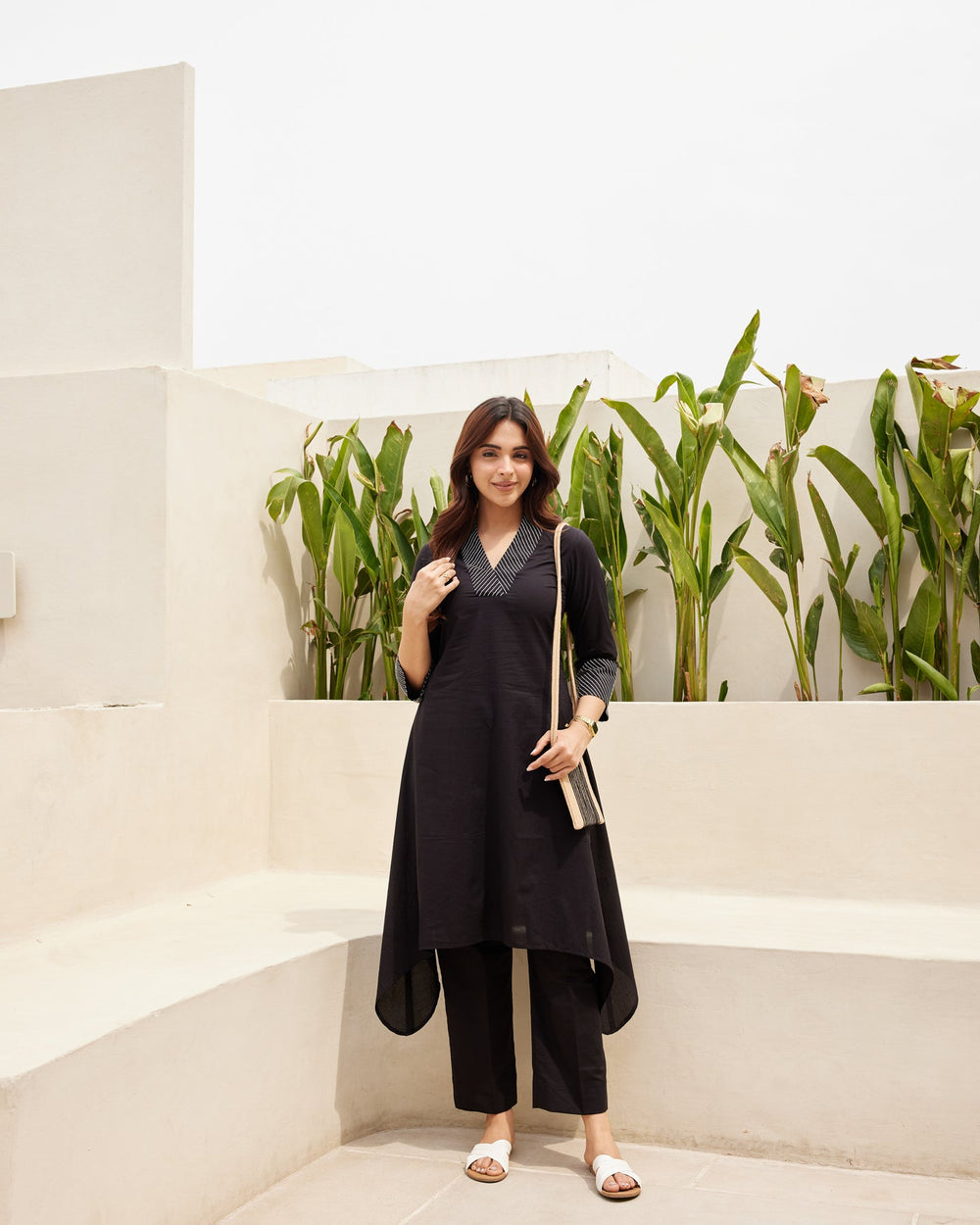 Black-Cotton-Essential-3-Piece-Kurta-Set