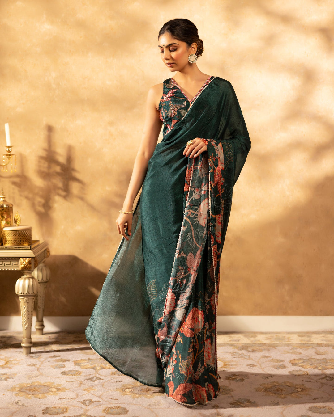 Green-Chinnon-Chintz-Garden-Saree