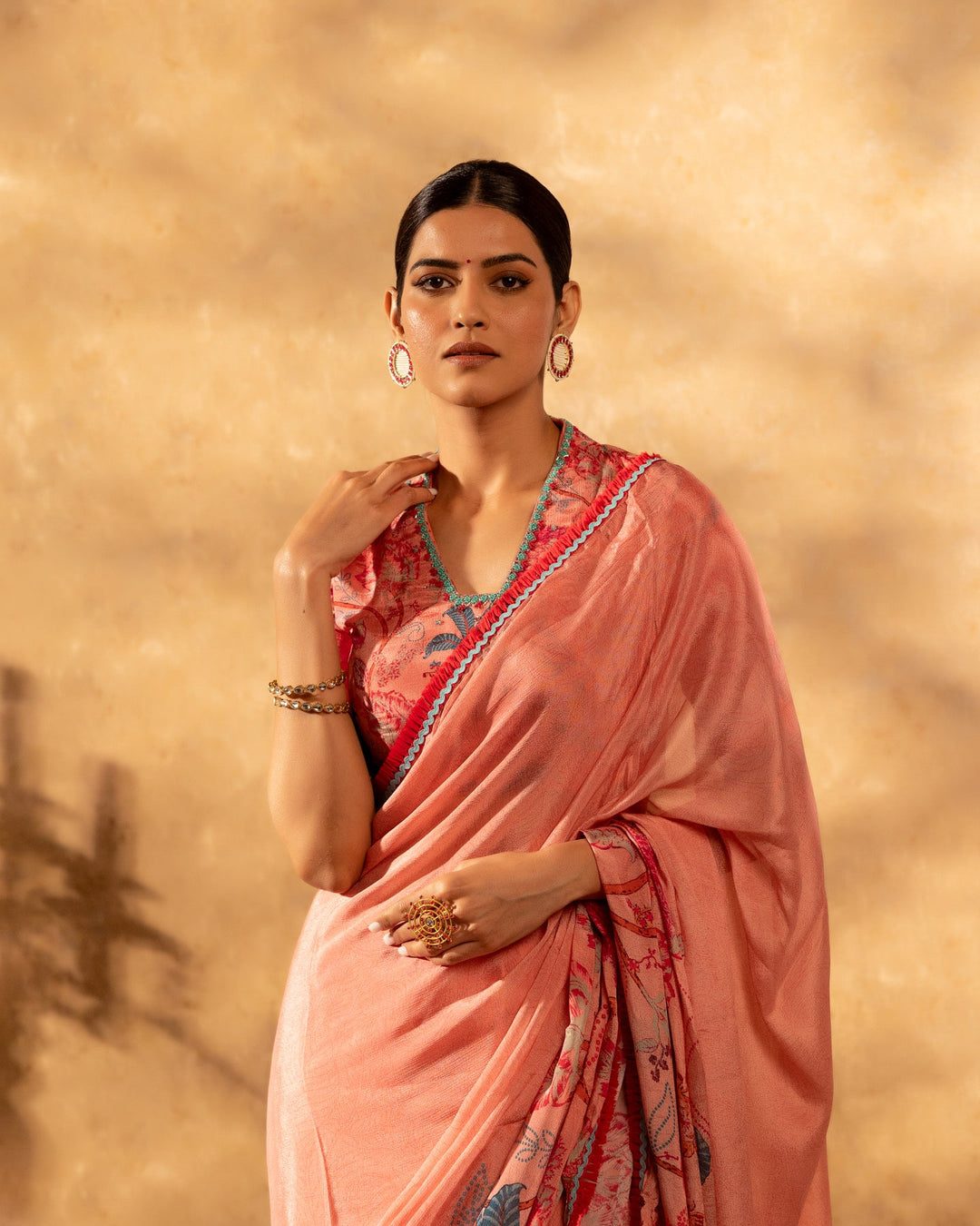 Peachy-Chinnon--Botanical-Saree