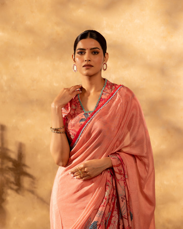Peachy-Chinnon--Botanical-Saree