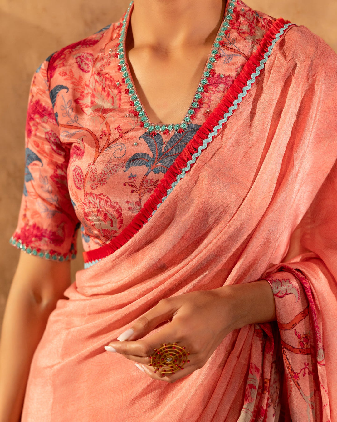 Peachy-Chinnon--Botanical-Saree