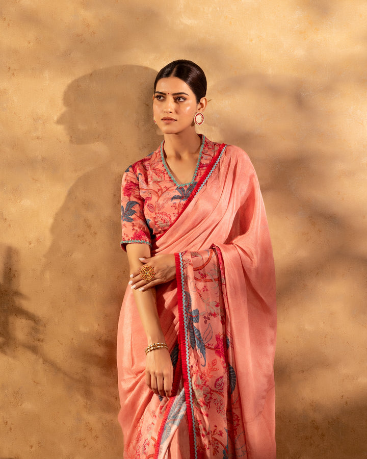 Peachy-Chinnon--Botanical-Saree
