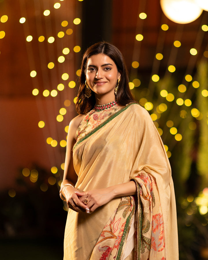 Beige-Chintz-Chinnon-Saree