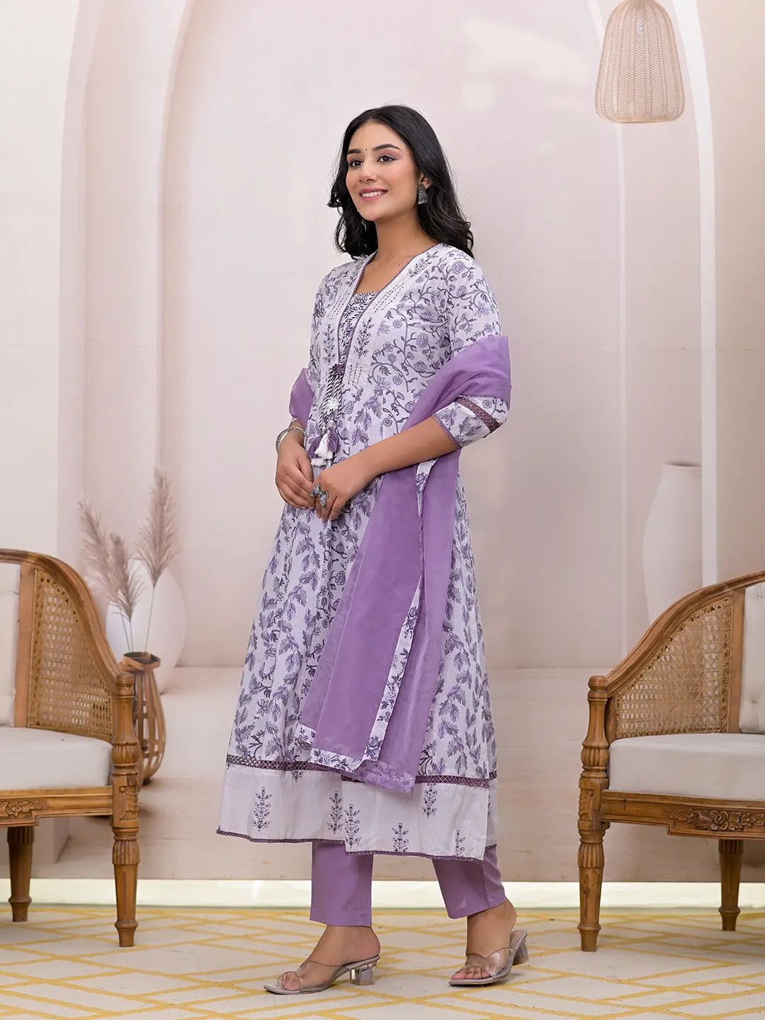 Purple-And-White-Cotton-Embroidered-Anarkali-Set