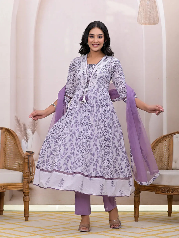 Purple-And-White-Cotton-Embroidered-Anarkali-Set