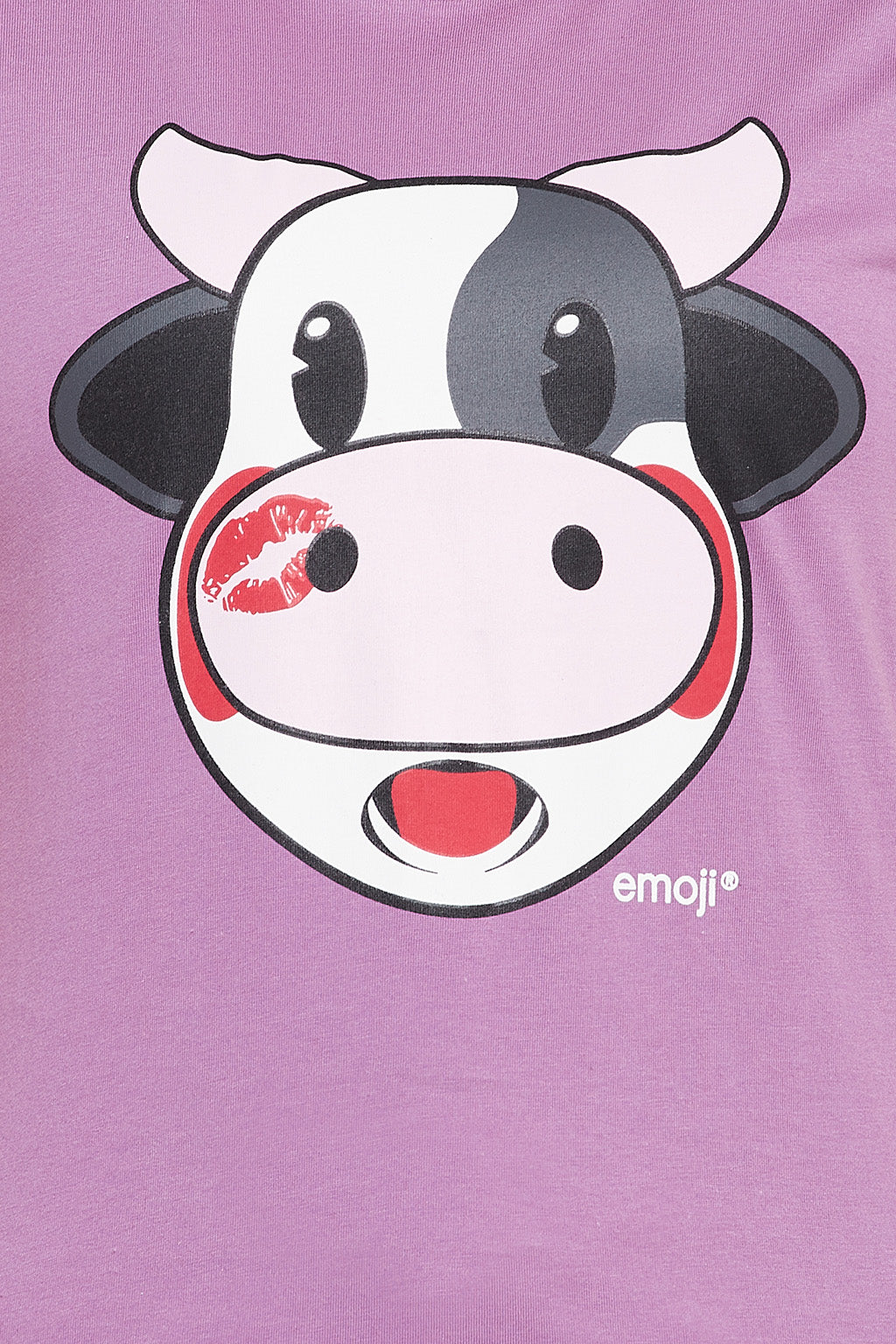 Purple-Cotton-Cow-Emoji-Print-Top-&-Solid-Pyjama-Set