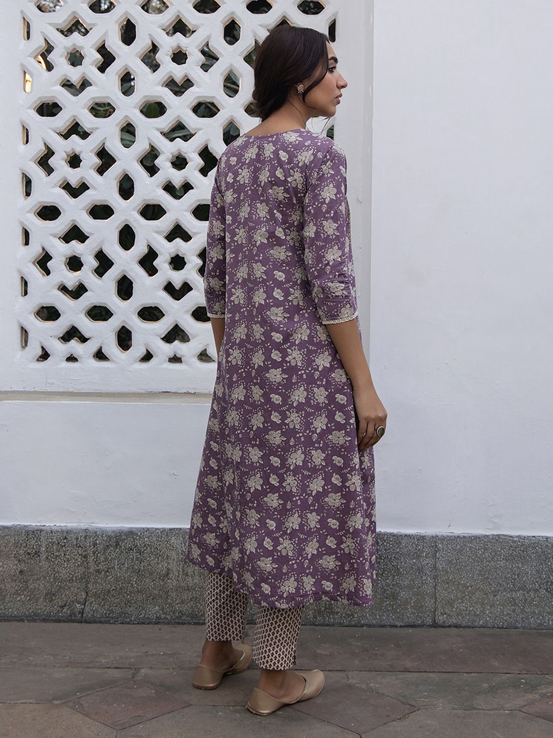 Purple-Cotton-Floral-Printed-2-Piece-Kurta-Set